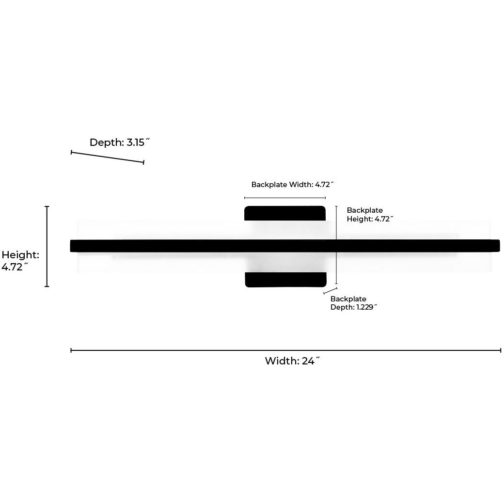 Troy LED 24 inch Brushed Nickel Bathroom Vanity Light Bar Wall Light